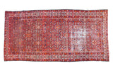 Vibrant distressed vintage Malayer gallery runner with Herati design, 5'7