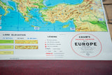 Vibrant Cram's Physical-Political Map of Europe title and legend detail.