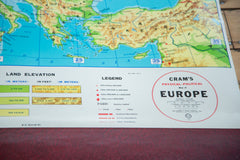 Mid Century Crams Europe Pull Down School Map // ONH Item 2337 Image 2