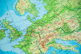 Mid Century Crams Europe map with Italy, Yugoslavia, Austria, vibrant green and blue.