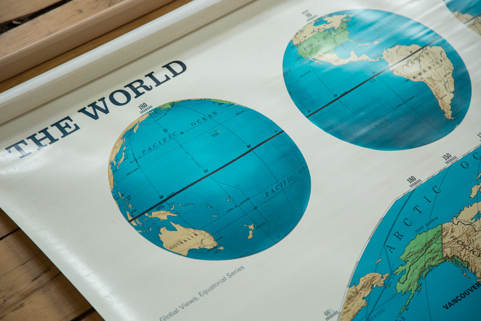 Vintage Markable World Pull Down Map // ONH Item 2237 Image 1