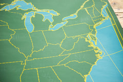 Vintage Chalkboard World & USA Pull Down Map // ONH Item 2239 Image 4