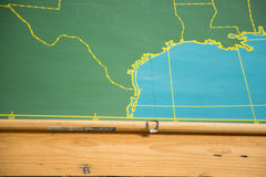 Vintage Chalkboard World & USA Pull Down Map // ONH Item 2239 Image 5