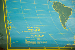 Vintage Chalkboard World & USA Pull Down Map // ONH Item 2239 Image 7