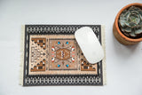 Navajo Mouse Pad with Southwestern geometric design in black, brown, and tan, 7