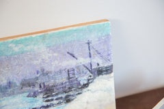 Lilac and Blue Ship Miniature Painting // ONH Item 2272 Image 4