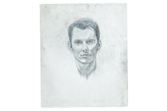 Vintage Unfinished Sketch of Man // ONH Item 2278