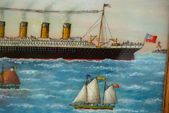 Vintage Milton Bond Titanic Reverse Glass Painting // ONH Item 2279 Image 3