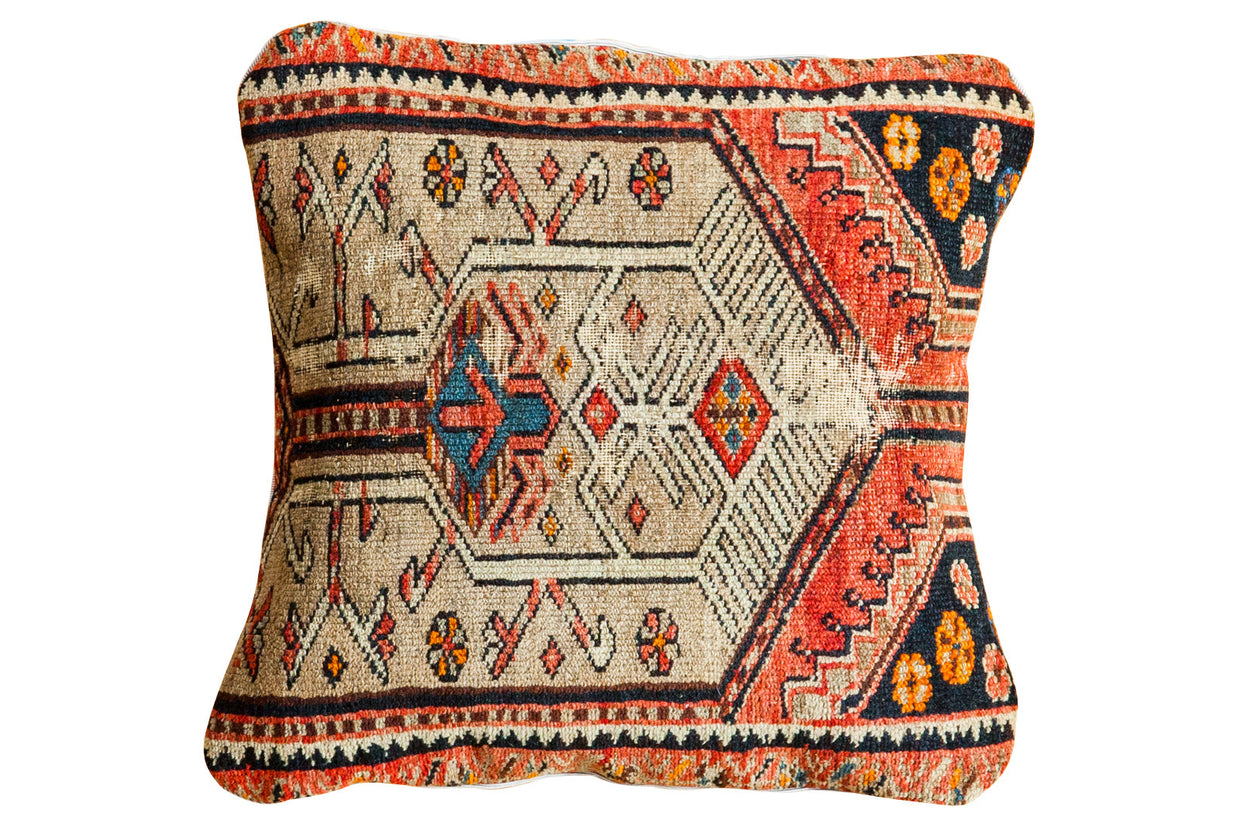 Handmade Persian Rug Fragment Pillow // ONH Item 2284