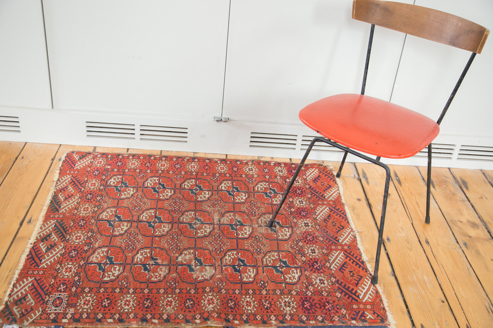 3x3.5 Vintage Distressed Square Tekke Rug // ONH Item 2290 Image 1