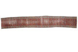 Antique distressed Hamadan runner with red and beige herati pattern, 2'6