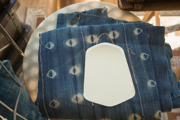 Art Deco Bell Shape Beveled Mirror Copper Wire // ONH Item 2310-B