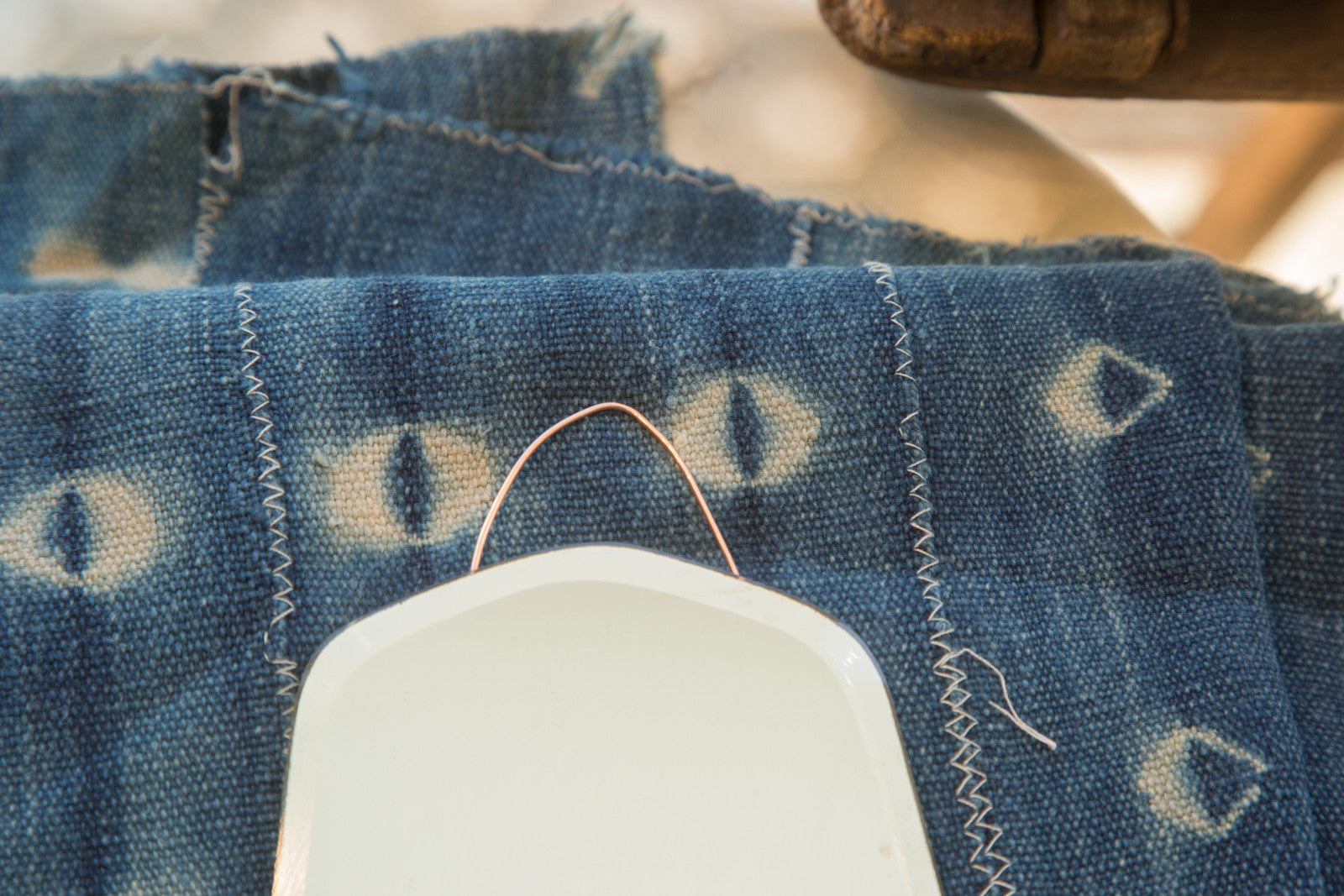 Art Deco Bell Shape Beveled Mirror Copper Wire // ONH Item 2310-B Image 1