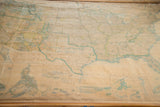 Vintage 1941 United States map detail, Texas Annexed 1845, faded teal borders, aged texture.