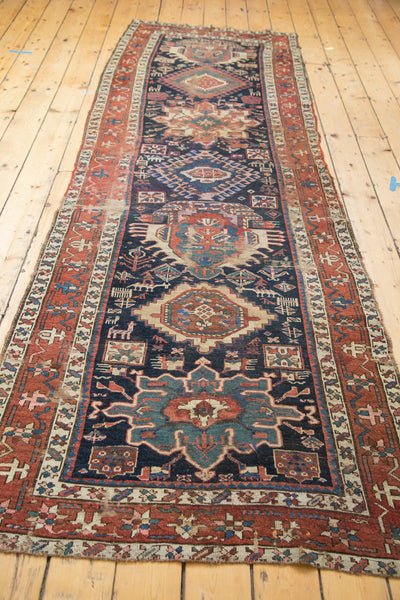 3.5x11 Distressed Antique Karaja Rug Runner // ONH Item 2339 Image 4