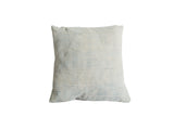 Woven texture of the sun-faded powder blue African Indigo pillow.