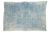 Collectible vintage African indigo textile, hand woven in variegated powder and light blue.