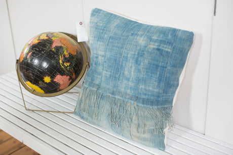 Vintage Light Blue Indigo Pillow // ONH Item 2389B