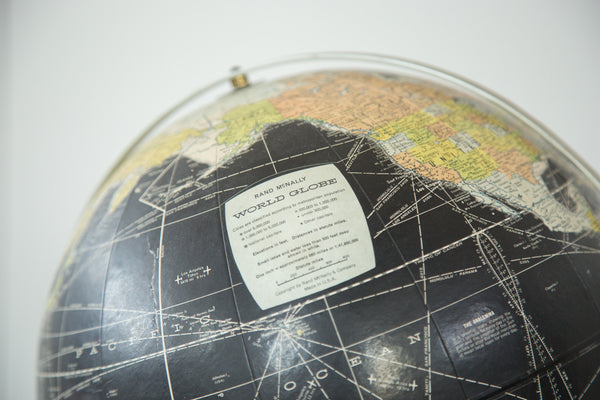 Vintage 1960s Rand McNally Black Globe // ONH Item 2391 Image 4