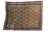 4.5x5.5 Vintage Kurdish Square Rug // ONH Item 2392