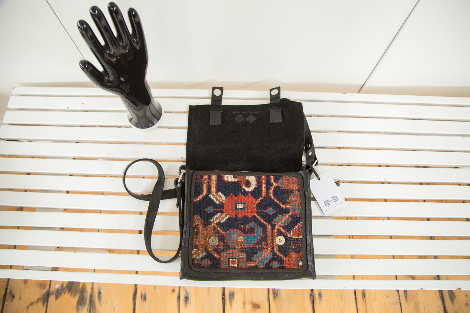 Handmade Rug Bag Handmade Rug Fragment Leather Messenger Bag