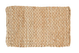 Natural golden beige hand braided entrance mat with tight, durable weave, 2' x 3'2
