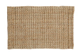 Hand braided beige entrance mat, natural woven hemp, jute, sisal texture, 2' x 3'1