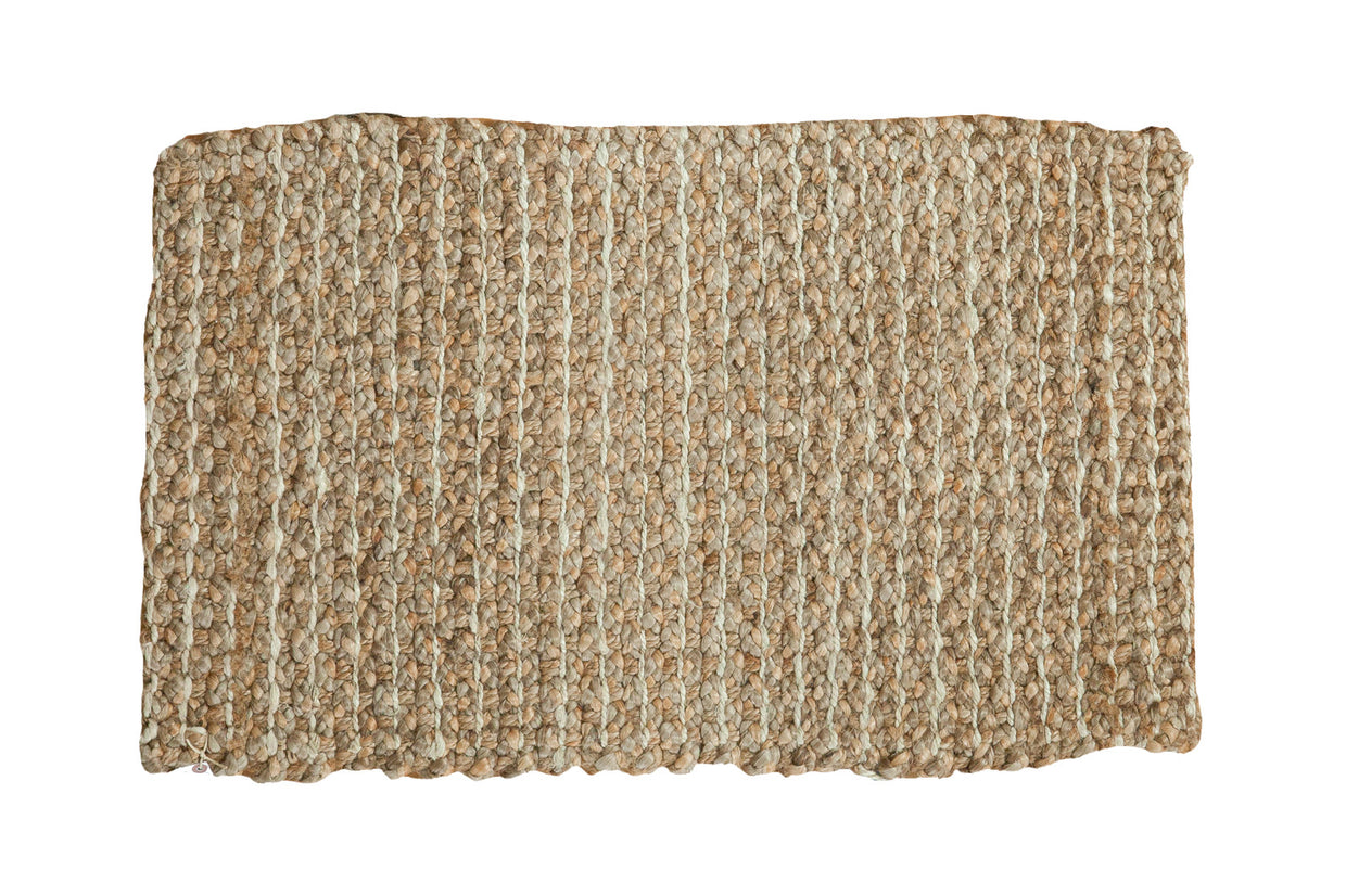 2x3 Hand Braided Beige Entrance Mat // ONH Item 2437