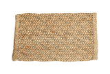Hand-braided gold entrance mat with a durable, variegated natural fiber texture, 1'6