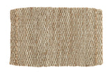 Hand braided natural fiber entrance mat with robust braided texture, 2' x 3'2