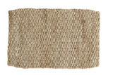 Hand braided grey entrance mat with durable, tightly woven natural fibers, 2' x 3'2