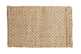Hand braided ivory entrance mat with natural fiber texture, 2' x 3'1