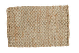 Hand braided ivory entrance mat with natural fiber weave, 2' x 3'1