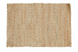 Hand braided gold entrance mat with durable natural fiber texture, 2'2