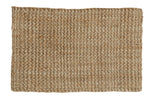 Beige hand braided entrance mat of durable natural fibers, 2'1