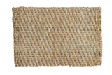 Hand-braided gold entrance mat woven from natural hemp, jute, and sisal fibers, 2'3