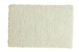 Hand woven cream Moroccan shag bath rug with plush texture, 1'9
