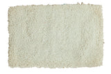 Creamy white Moroccan shag bath rug with plush hand woven texture, 2'1