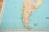 Detailed view of the southern tip of South America on an antique map, showing Argentina and Chile.