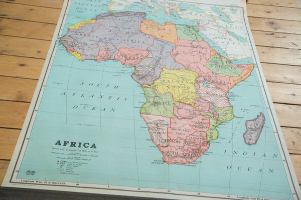 Antique Nystrom Pull Down Map of Africa // ONH Item 2470 Image 1
