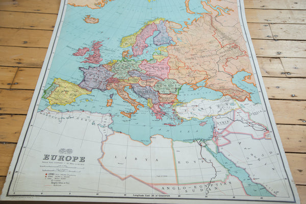 Antique Nystrom Pull Down Map of Europe // ONH Item 2471 Image 1