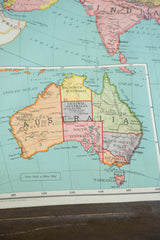 Vintage Nystrom map detail: Southern Australia, Tasmania, and 'Same Scale' legend.