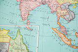 Nystrom map portion of India's Deccan Peninsula, Arabian Sea, and Maldives; pale pink and teal.