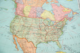 Vibrant vintage Nystrom map detail showing Florida, Cuba, and the Gulf of Mexico.