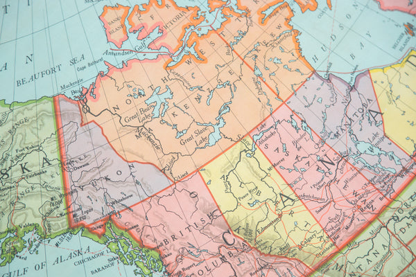 Antique Nystrom Pull Down Map of North America // ONH Item 2473 Image 6