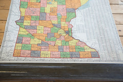 Antique Nystrom Pull Down Map of Minnesota // ONH Item 2475 Image 2