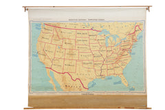 Vintage 1960s Denoyer Geppert USA Pull Down Map // ONH Item 2476