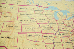 Vintage 1960s Denoyer Geppert USA Pull Down Map // ONH Item 2476 Image 2