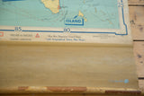 Bottom right of 1958 Denoyer Geppert USA map, showing copyright, dates, and aged wooden roller.