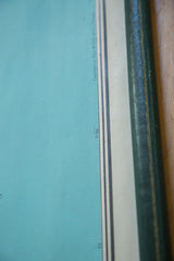 Vintage Illinois Central map right edge, light blue, with 1954 date and green roller.